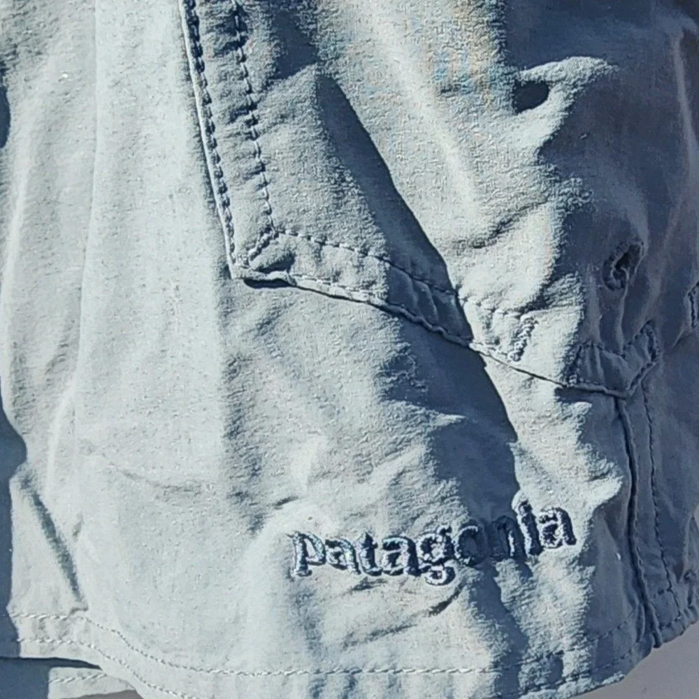 Patagonia Mens Size 40 Blue Grey Nylon Stretch Cargo Hiking Shorts 11 Inseam